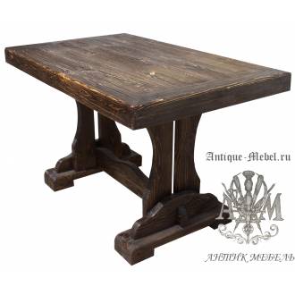 Деревянный стол 140x80 под старину из массива сосны Йорк-2