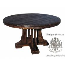 Деревянный стол 150x150 под старину из массива сосны Круглый