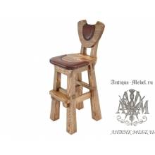 Деревянный стул барный под старину из массива сосны Подкова