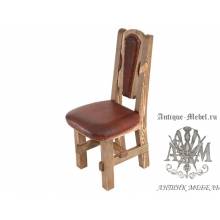 Деревянный стул под старину из массива сосны Рошфор мягкий