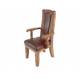 Деревянное кресло под старину из массива сосны Атос мягкое