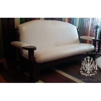 Состаренный деревянный диван из массива сосны