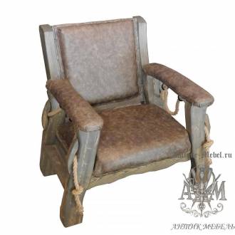 Мягкое кресло из массива сосны Юкон
