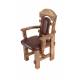 Деревянное кресло под старину из массива сосны Ришелье мягкое