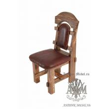 Деревянный стул под старину из массива сосны Ришелье мягкий