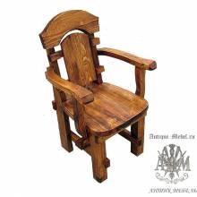 Деревянное кресло под старину из массива сосны Ришелье