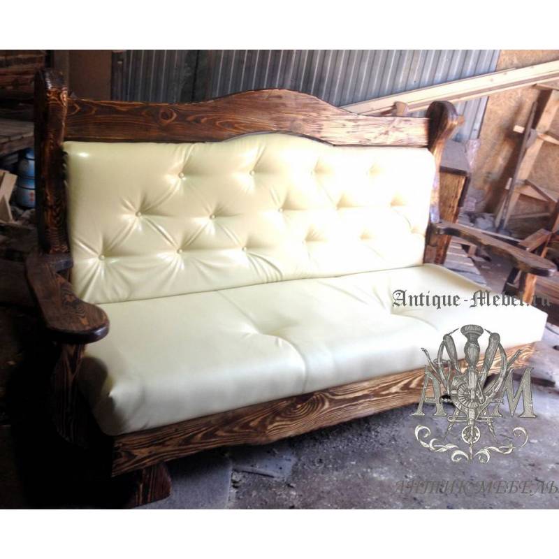 Кожаный мягкий диван  под старину - Антик Мебель